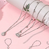 2Pcs Alloy Curb Chain Finger Ring Bracelets for Women BJEW-CY0001-06-7