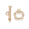 Brass Micro Pave Clear Cubic Zirconia Toggle Clasps KK-Q278-014-NF-3