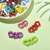Rainbow Color Plated Acrylic Linking Rings PACR-CJC0001-03-5