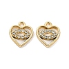 UV Plating Alloy Rhinestone Pendants PALLOY-D026-07G-1