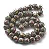 Electroplated Natural Lava Rock Beads Strands G-A251-D01-01H-1