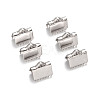 Tarnish Resistant Stainless Steel Ribbon Crimp Ends STAS-Q187-04-1