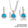 Brass Rhinestones Flat Round Jewelry Set VN0716-5-1