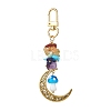 Alloy Hollow Moon & Lampwork Mushroom Pendant Decorations HJEW-JM01612-03-1
