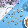 54Pcs 9 Styles Ocean Theme 316 Surgical Stainless Steel Pendants STAS-SC0010-04-3