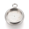 Tarnish Resistant 304 Stainless Steel Pendant Cabochon Settings X-STAS-K202-03C-P-1