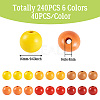 240Pcs 6 Colors Natural Wooden Beads WOOD-TA0002-74D-5