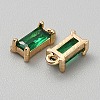 Golden Plated Brass Cubic Zirconia Charms ZIRC-WH0015-01G-02-2