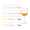 Hexagon 316 Stainless Steel Hoop Wine Glass Charms AJEW-PH01574-7