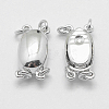 Anti-Tarnish Rhodium Plated 925 Sterling Silver Box Clasps STER-E056-075P-3