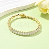 Oval Brass Micro Pave Cubic Zirconia Cuff Bangles & Rings Sets for Women SJEW-R002-06G-08-3