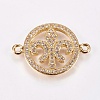 Brass Micro Pave Cubic Zirconia Links ZIRC-I018-09A-G-NR-1