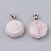 Natural Rose Quartz Pendants X-G-S343-15-2