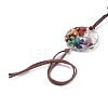 Chakra Natural Mixed Gemstone Woven Pendant Decorations HJEW-JM00660-4