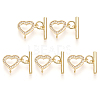 5Pcs Brass Micro Pave Clear Cubic Zirconia Toggle Clasps KK-CJ0002-03B-1