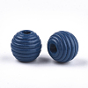 Painted Natural Wood Beehive Beads WOOD-S049-04A-02-2
