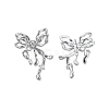 Brass Pave Clear Cubic Zirconia Stud Earring Findings KK-N232-438P-B-1
