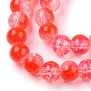 Transparent Crackle Baking Paint Glass Beads X1-DGLA-T003-01B-12-3