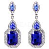 Brass Rhinestone Dangle Stud Earrings FS-WG9D6B6-07-1