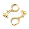 Brass Cherry Hoop Earrings EJEW-M077-19G-03-4
