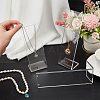 3Pcs 3 Szies Transparent Acrylic Necklace Display Stands NDIS-WH0006-11-3