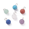 Frosted Natural & Synthetic Gemstone Charms PALLOY-JF01388-1