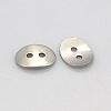 2-Hole Oval 304 Stainless Steel Buttons STAS-N026-01-1