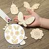 60Pcs 10 Style Spring theme Butterfly/Ladybird/Flower Unfinished Wood Pieces DIY-CJC0012-01-4