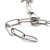 CCB Pearl & 304 Stainless Steel Charm Bracelet with Paperclip Chains for Women BJEW-C025-05P-4