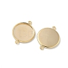 Flat Round Brass Connector Cabochon Settings X-KK-K414-13B-G-2