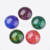 Transparent Spray Painted Glass Cabochons X-DGLA-R020-25mm-M-1