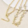 Brass Pave Cubic Zirconia Flower Pendant Necklaces NJEW-C121-04E-G-1