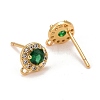 Brass Micro Pave Cubic Zirconia Stud Earrings Findings LS-ZIRC-C030-01G-2