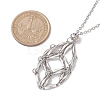 Crystal Stone Cage Pendant Necklaces NJEW-JN04758-03-3