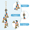 Boho Wind Chimes Hanging Ornaments with Wood Beads AJEW-WH0258-679-4