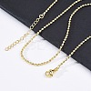 Brass Rondelle Link Chain Necklaces for Women X-NJEW-K282-04G-3