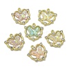 Rack Plating Alloy Rhinestone Pendants PALLOY-F312-07G-1