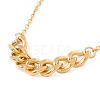 Curb Chains Dangle Stud Earring and Pendant Necklace SJEW-E043-03-4