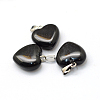 Heart Natural Obsidian Pendants G-Q371-17-2