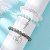 3Pcs Alloy Link & Charms Bracelets BJEW-JB12718-1