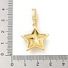 Brass Micro Pave Clear Cubic Zirconia Star European Dangle Charms KK-U044-07G-3