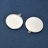 Flat Round Brass Pendant Cabochon Settings KK-K414-14G-S-2