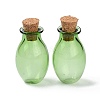 Oval Glass Cork Bottles Ornament X1-AJEW-O032-03F-1