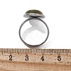 Half Round Natural & Synthetic Gemstone Finger Rings RJEW-M062-01P-23-4