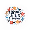50Pcs Self Love Theme Cartoon English Word Paper Sticker Label Set DIY-G076-04-3