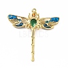 Rack Plating Brass Micro Pave Cubic Zirconia Pendants X-KK-E281-07G-02-2