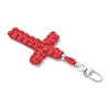 Cross Cotton Threads Pendants Decorations HJEW-TA00398-04-4