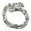 Half Plated Electroplate Transparent Glass Beads Strands EGLA-G037-06A-HP03-2