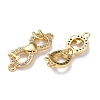 Brass Micro Pave Clear Cubic Zirconia Links Connectors ZIRC-A021-71G-2