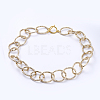 Aluminum Textured Cable Chain Bracelets & Necklaces Jewelry Sets SJEW-JS01094-03-7